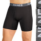 Cuecas boxer elásticas com absorção de umidade Hanes Men's Ultimate Comfortflex Fit, pacote com 4, pretas, tamanho médio