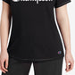Camiseta feminina Champion com logotipo, preta, tamanho 4X