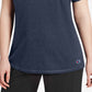 Camiseta feminina Champion com logotipo, azul, tamanho 3X