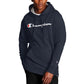 Moletom com capuz Champion masculino com logotipo Script Powerblend, azul, tamanho médio