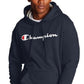 Moletom com capuz Champion masculino com logotipo Script Powerblend, azul, tamanho médio
