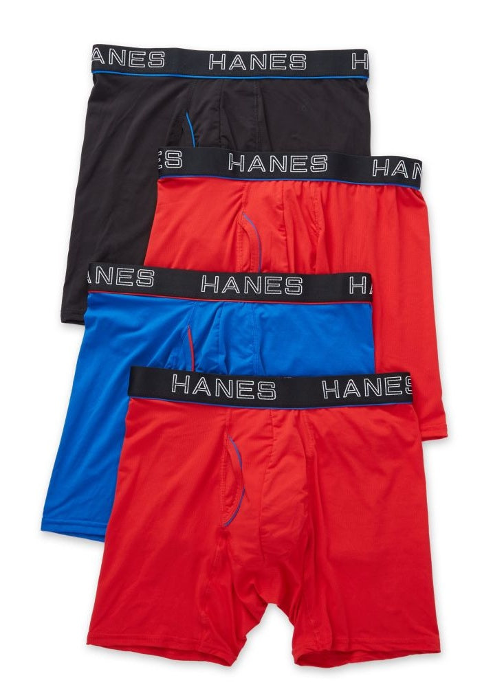 Cuecas Boxer Hanes Ultimate Comfort Flex Masculinas, Vermelho, Tamanho Médio, 4 Unidades