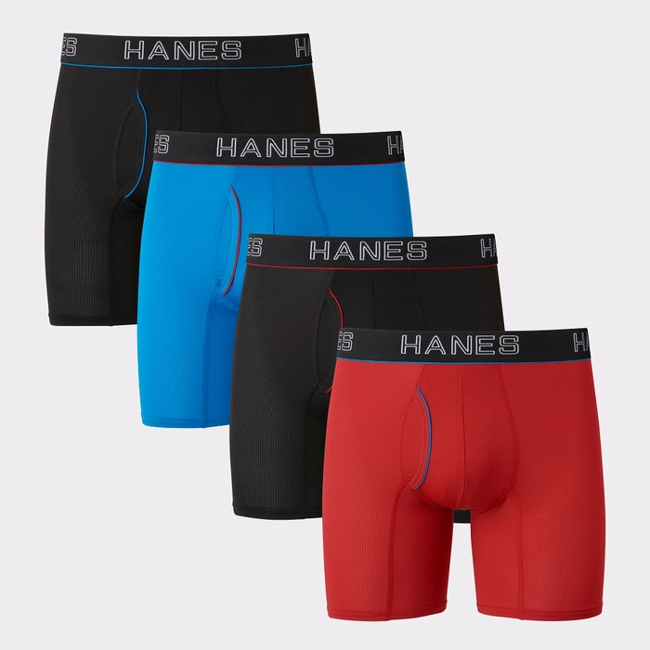 Cuecas Boxer Hanes Ultimate Comfort Flex Masculinas, Vermelho, Tamanho Médio, 4 Unidades