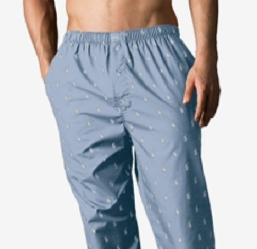 Calça de pijama leve Ralph Lauren masculina, tamanho grande e alto, azul, tamanho 12-14