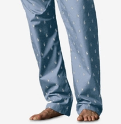 Calça de pijama leve Ralph Lauren masculina, tamanho grande e alto, azul, tamanho 12-14