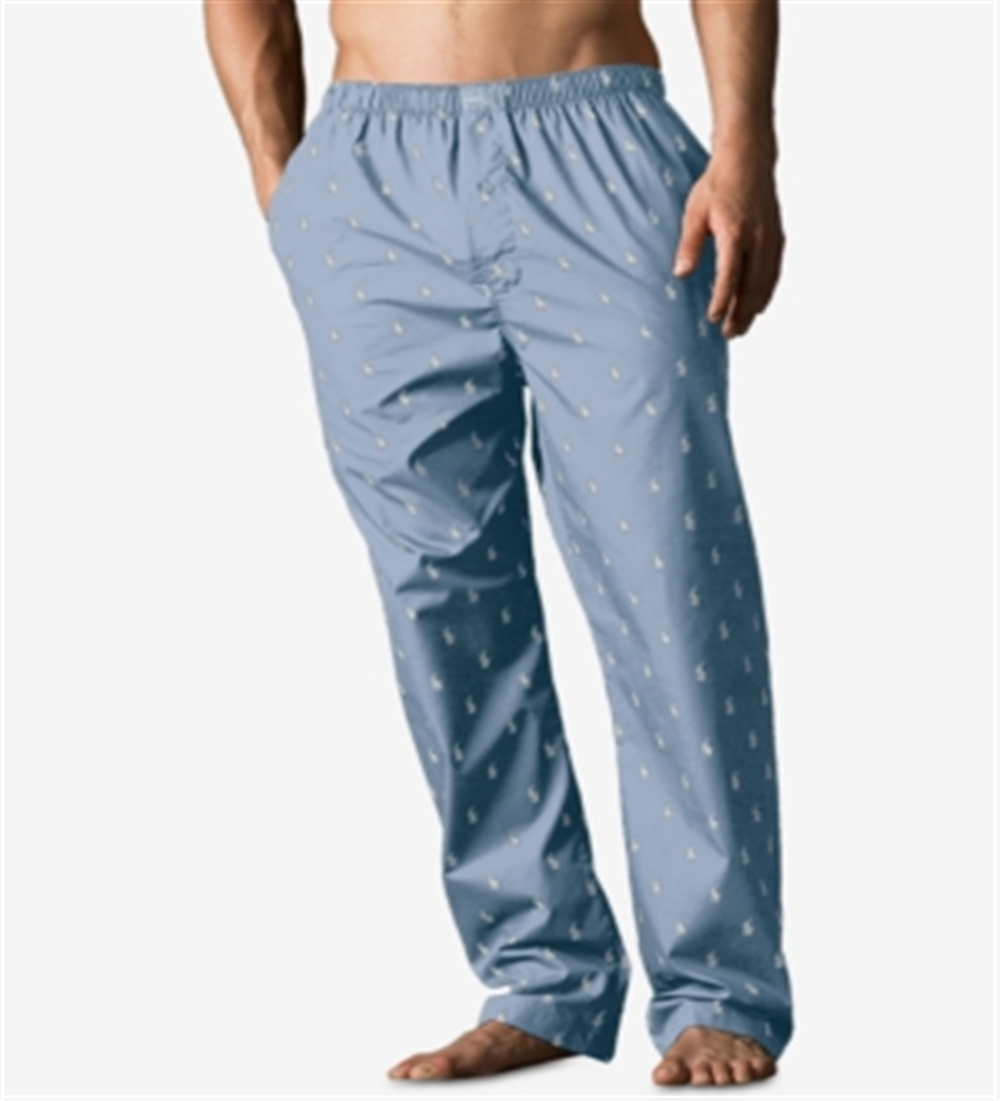 Calça de pijama leve Ralph Lauren masculina, tamanho grande e alto, azul, tamanho 12-14