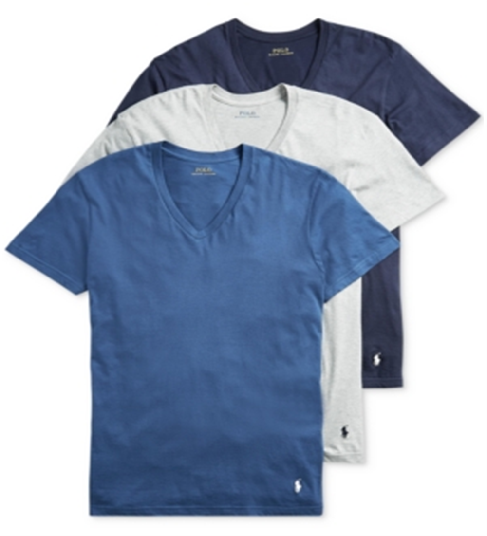 Camiseta Ralph Lauren Masculina Slim Fit Clássica Azul Tamanho P