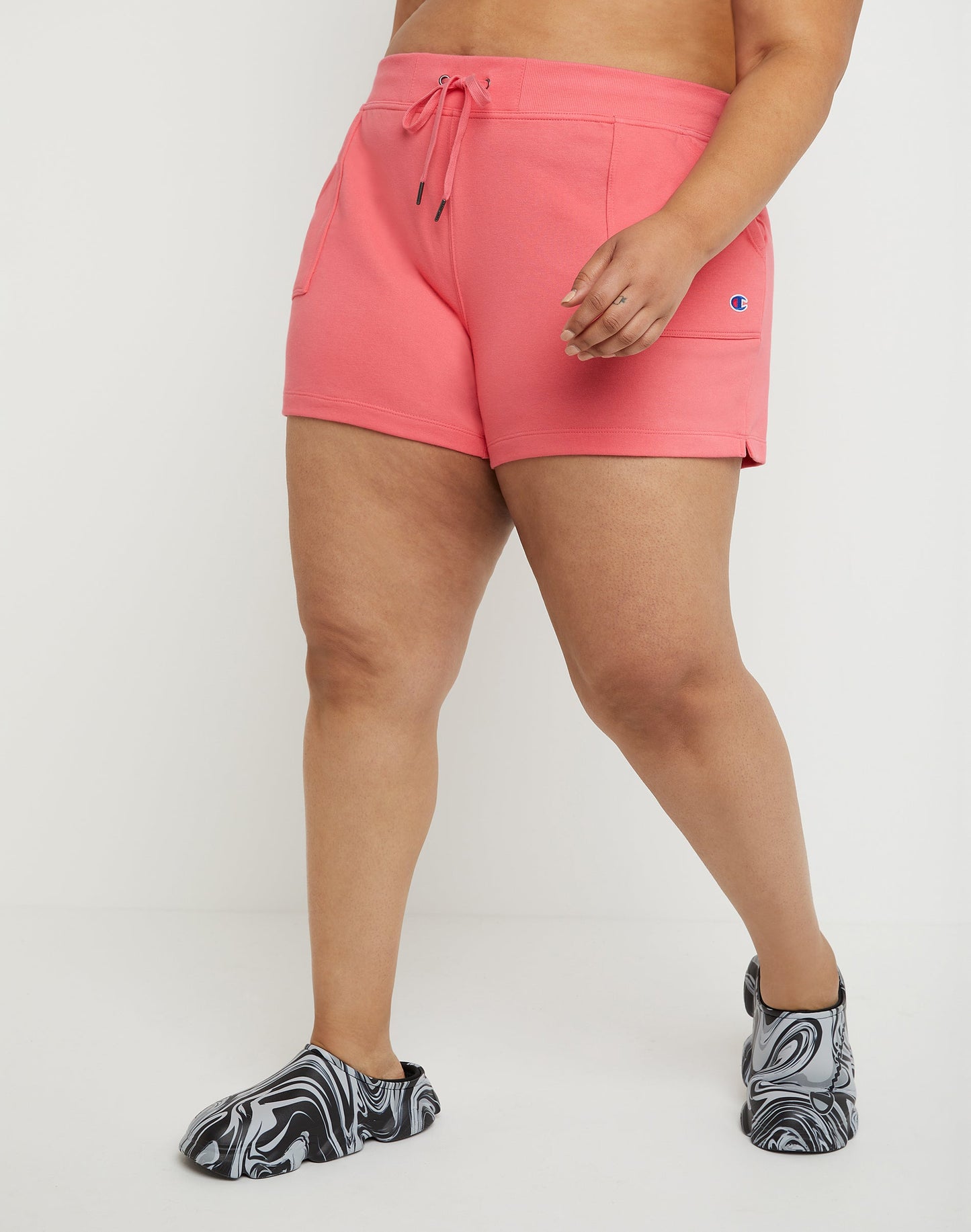 Shorts Champion Campus French Terry Feminino Rosa Tamanho 4X