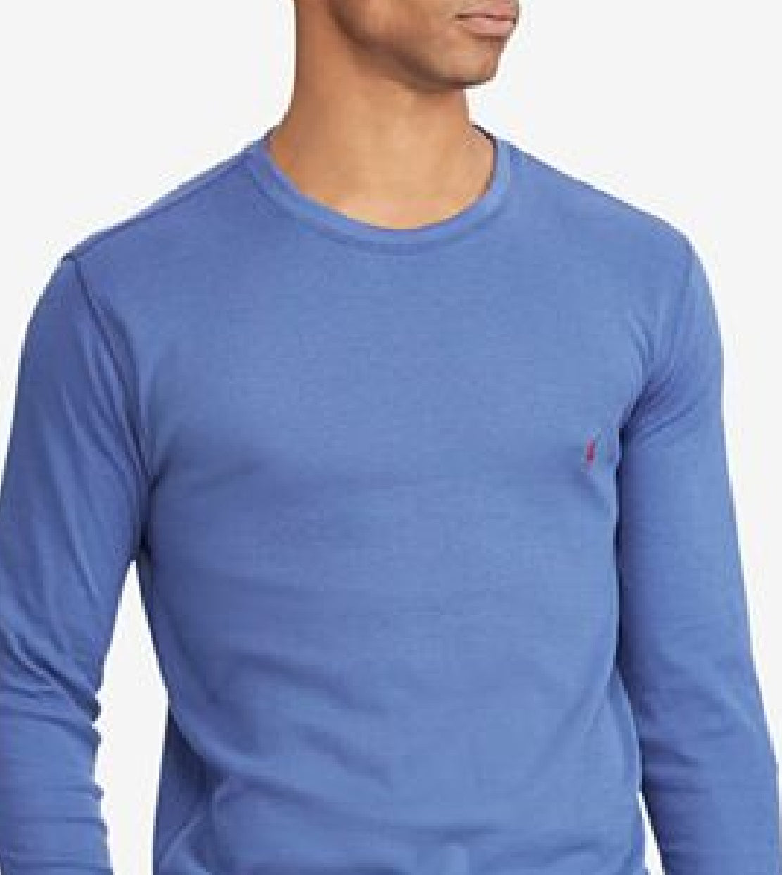 Camisa de dormir masculina Polo Ralph Lauren em malha waffle, azul, tamanho grande