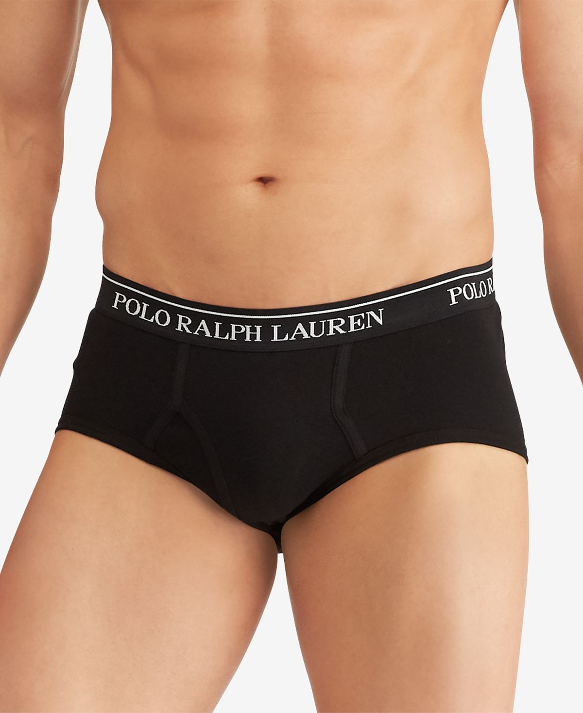 Cuecas Polo Ralph Lauren Masculinas de Algodão com Cós Baixo, Pacote com 4, Pretas, Tamanho Pequeno