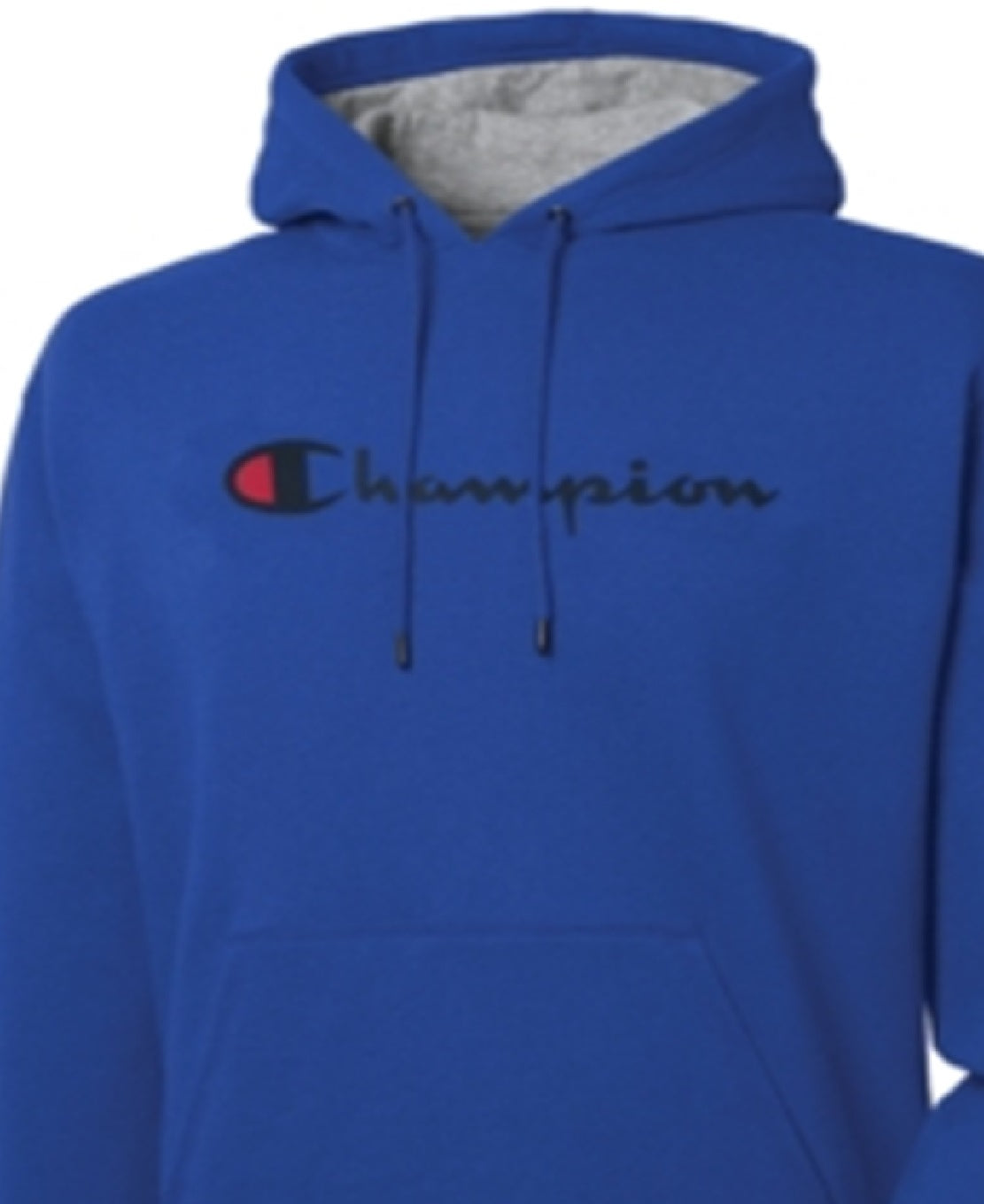 Moletom com capuz Champion masculino com logotipo Script Powerblend, azul, tamanho pequeno