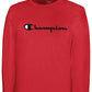 Camiseta masculina Champion com logotipo Script, manga comprida, vermelha, tamanho médio