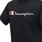 Camiseta Champion Masculina com Logotipo Script, Preta, Tamanho Pequeno