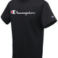 Camiseta Champion Masculina com Logotipo Script, Preta, Tamanho Pequeno