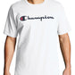 Camiseta Champion Masculina com Logotipo Script, Branca, Tamanho Grande