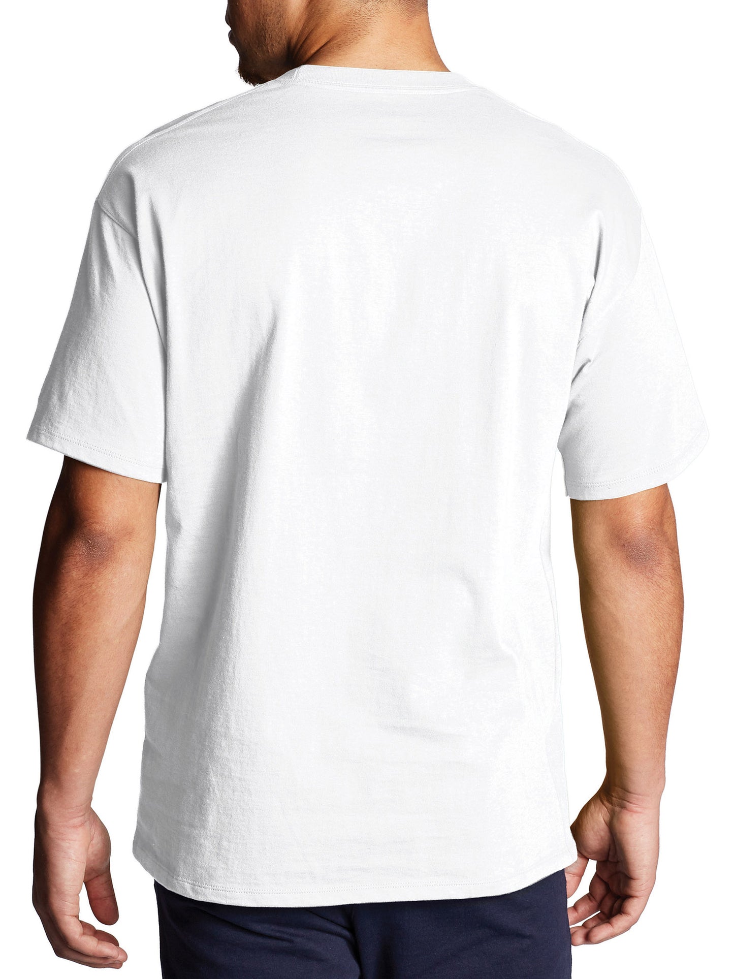 Camiseta Champion Masculina com Logotipo Script, Branca, Tamanho Grande