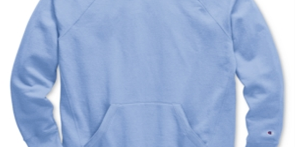 Moletom com capuz Champion Powerblend Fleece feminino, azul, tamanho X-G