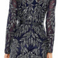 Mac Duggal - Long Sleeve Illusion Neck Sequin Beaded Gown