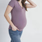 Hello Miz - Ruched Short Sleeve Maternity T-Shirt