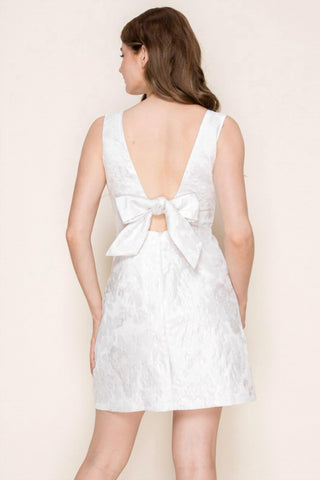 Bright - Deep V Mini Dress With Bow