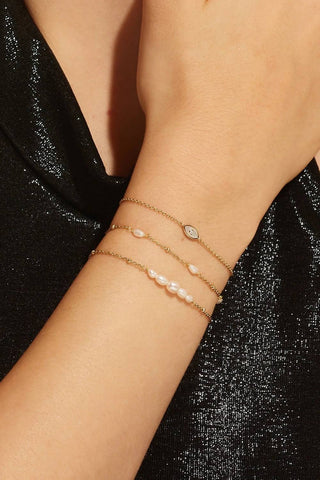 Eklexic - Pulseira feminina com micro pérolas e contas agrupadas