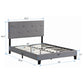 Queen Size Upholstered Platform Bed Frame With Button Tufted Linen Headboard