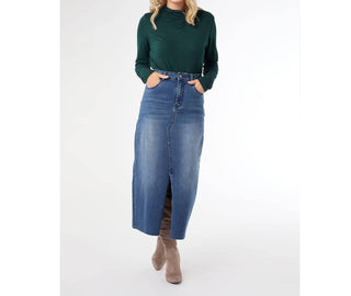 Coco + Carmen - EverStretch Long Skirt with Front Slit