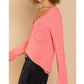Pol - V-Neck Button Down Top