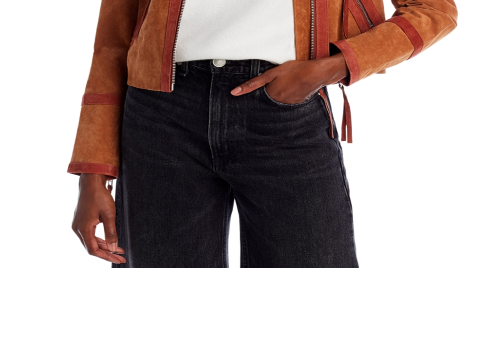 Jaqueta de couro com gola de pele sintética Blanknyc marrom