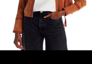 Jaqueta de couro com gola de pele sintética Blanknyc marrom