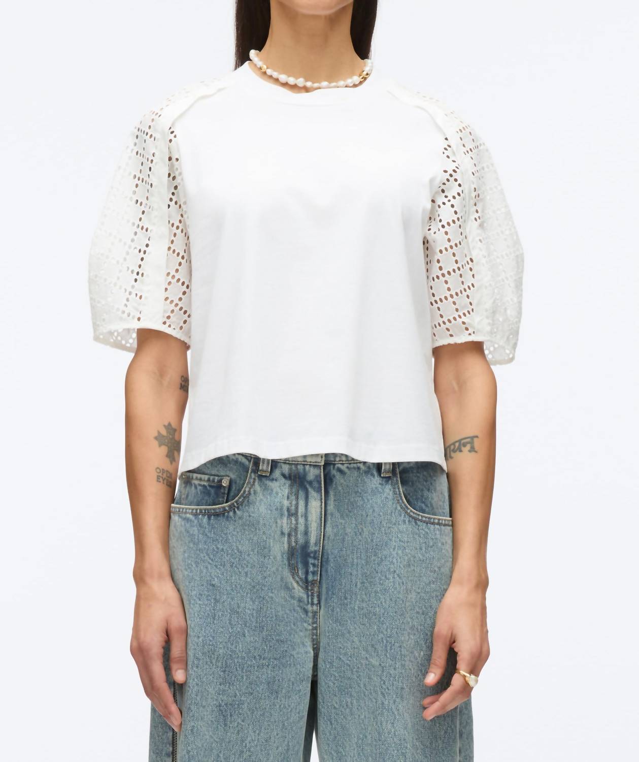 3.1 Phillip Lim - Broderie Anglaise Combo T-shirt