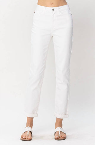 Judy Blue - Calça Jeans Boyfriend com Punho Duplo