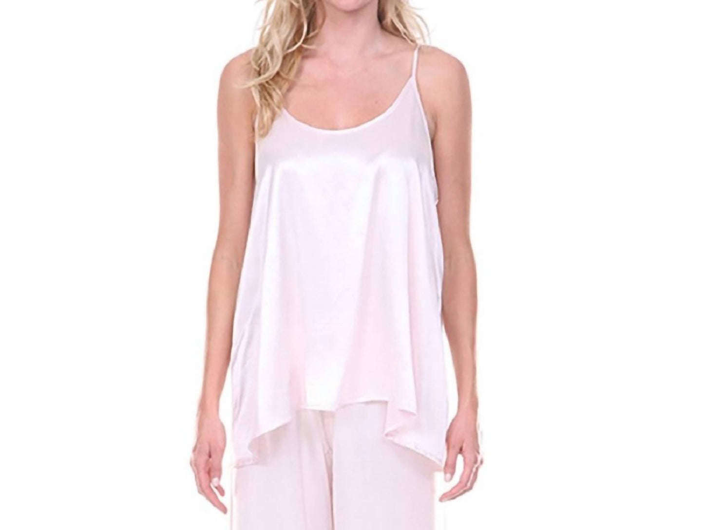 Pj Harlow - Anne Satin Spaghetti Strap Tank With Gathered Back