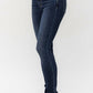 Judy Blue - Mid Rise Vintage Raw Hem Skinny Jeans