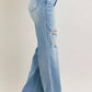 Judy Blue - Mid-rise Tummy Control & Destroy Wide Leg Jean