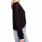 Free People - Free People Pullover Gossamer V-Neck Sweater Black Light Knit