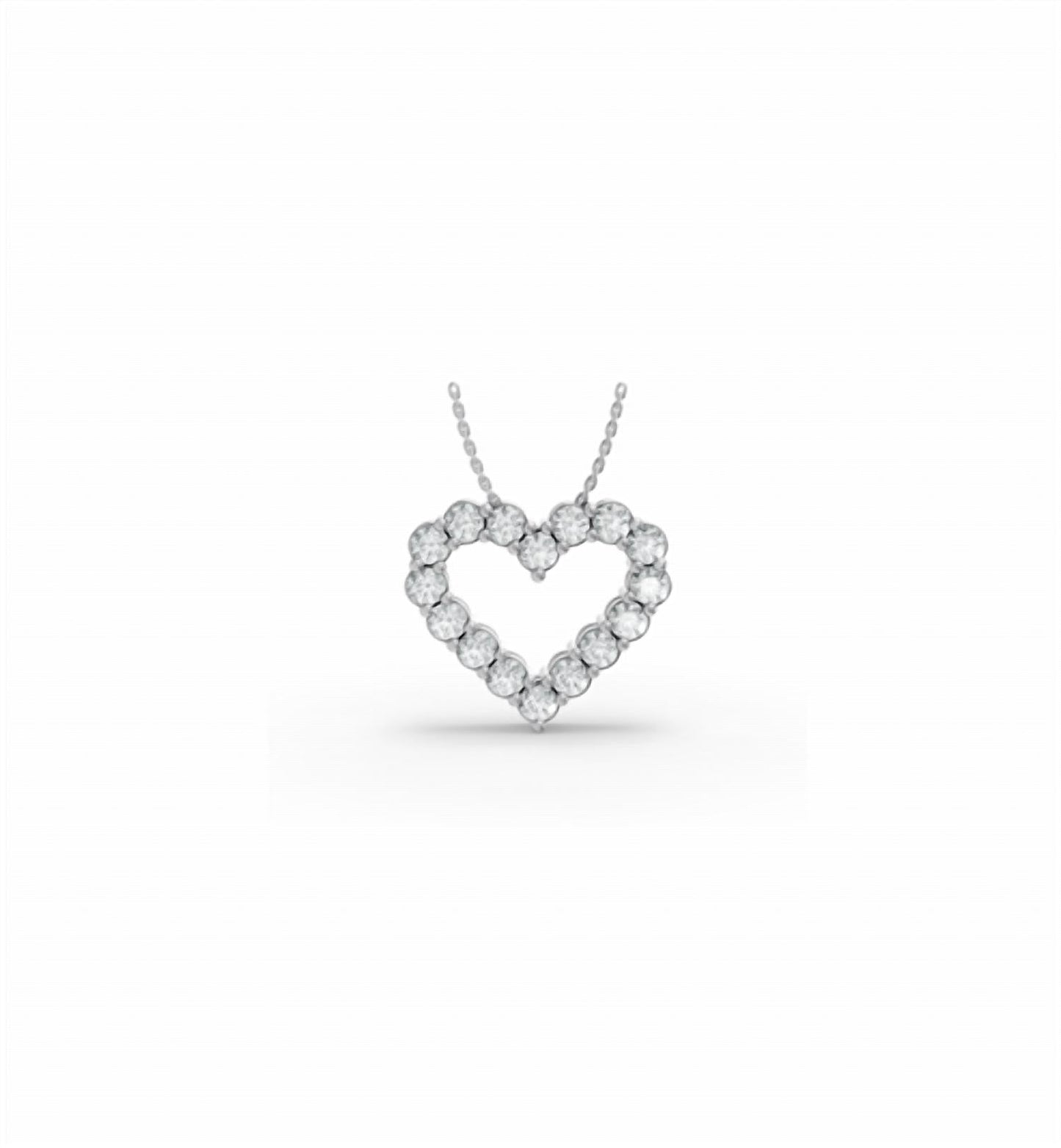 Aamiaa - 925SS LAB GROWN DIAMOND HEART PENDANT WITH CHAIN 0.25CTW