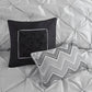 7 Piece Tufted Comforter Set Grey Queen