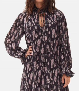Ganni - Vestido midi plissado em georgette