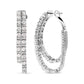 14K White Gold 4.0 Cttw Diamond Asymmetrical Inside Out Double-Hoop Earrings (I-J Color, I1-I2 Clarity)