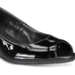 Sandália feminina Bandolino Peep Toe Wedge, preta, tamanho 5,5 M