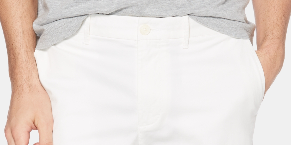Shorts de sarja de algodão elástico masculino original Penguin, branco, tamanho 34