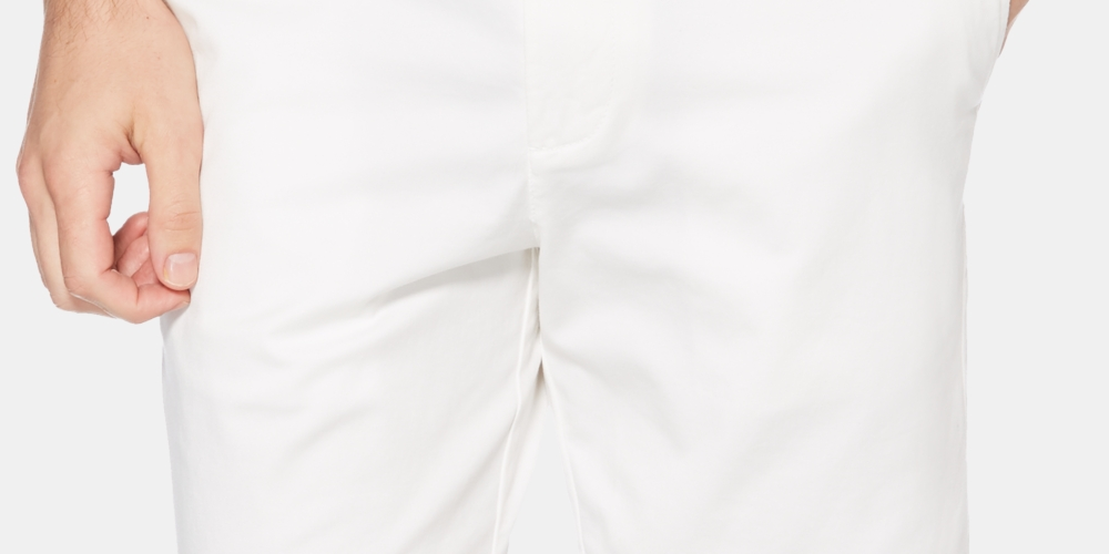 Shorts de sarja de algodão elástico masculino original Penguin, branco, tamanho 34