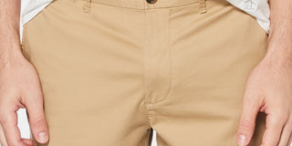 Shorts de sarja de algodão elástico original Penguin masculino, bege, tamanho 38