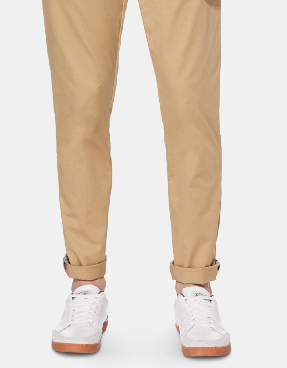 Calça Chino Original Penguin Masculina Slim Fit em Sarja Elástica Marrom Tamanho 38X32