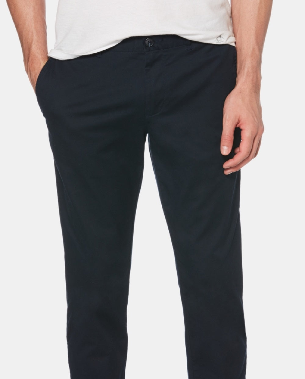 Calça Chino Masculina Original Penguin Premium Algodão Elástico Azul Tamanho 38X32