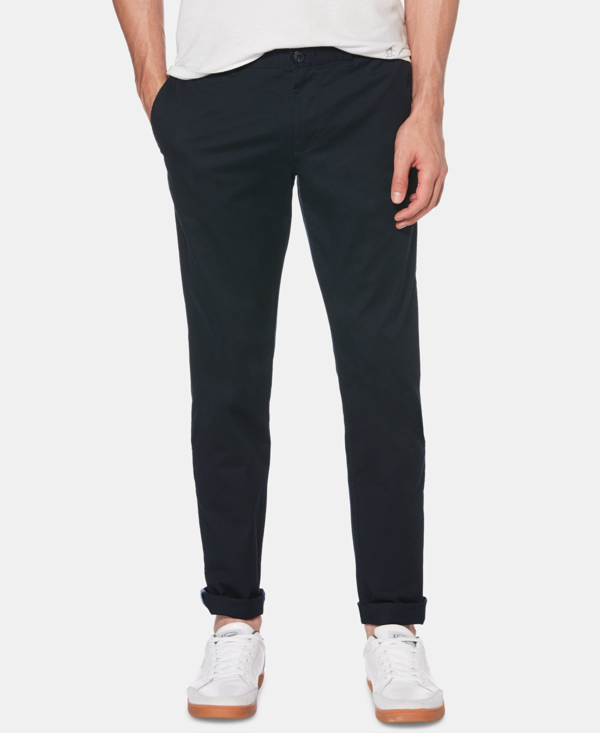 Calça Chino Masculina Original Penguin Premium Algodão Elástico Azul Tamanho 38X32