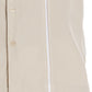 Camisa masculina Cubavera de manga curta com costura contrastante e painel, tamanho grande, marrom