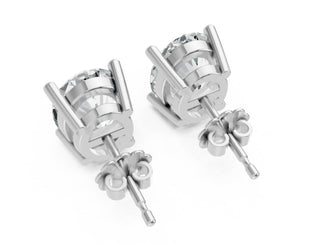 Aamiaa - Women's Oval Shape 4 Prong Push Back Studs