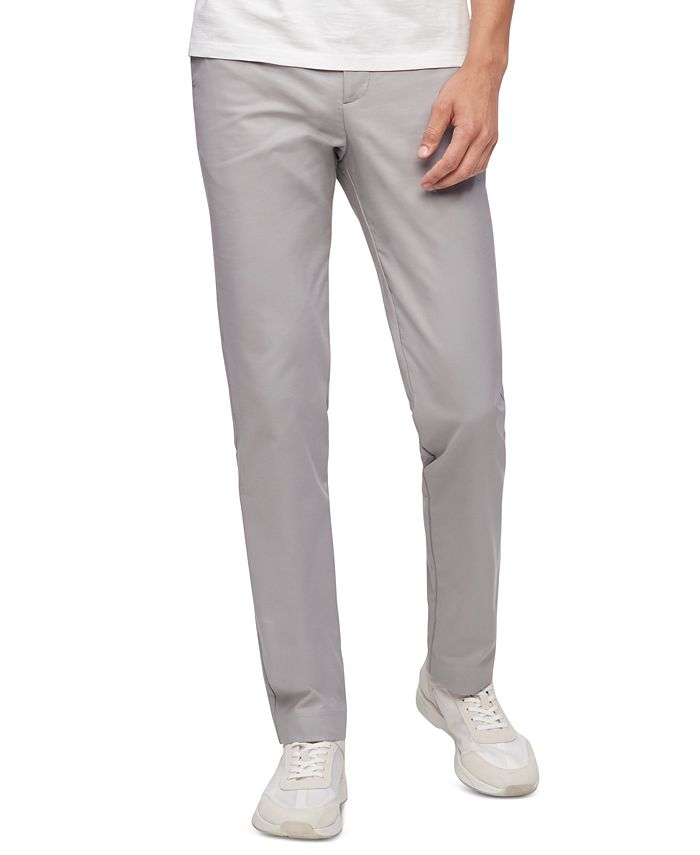 Calça Chino Calvin Klein Masculina Slim Fit Modern Stretch Cinza Tamanho 32X30